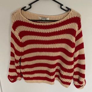 Forever 21 | Sweaters | Red And Cream Striped Knit Sweater Size M | Poshmark